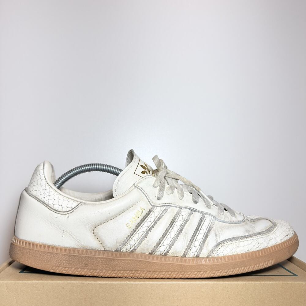 adidas Samba OG Snakeskin Pack White Core Gum Men Size 12 Low Top Sneaker Used